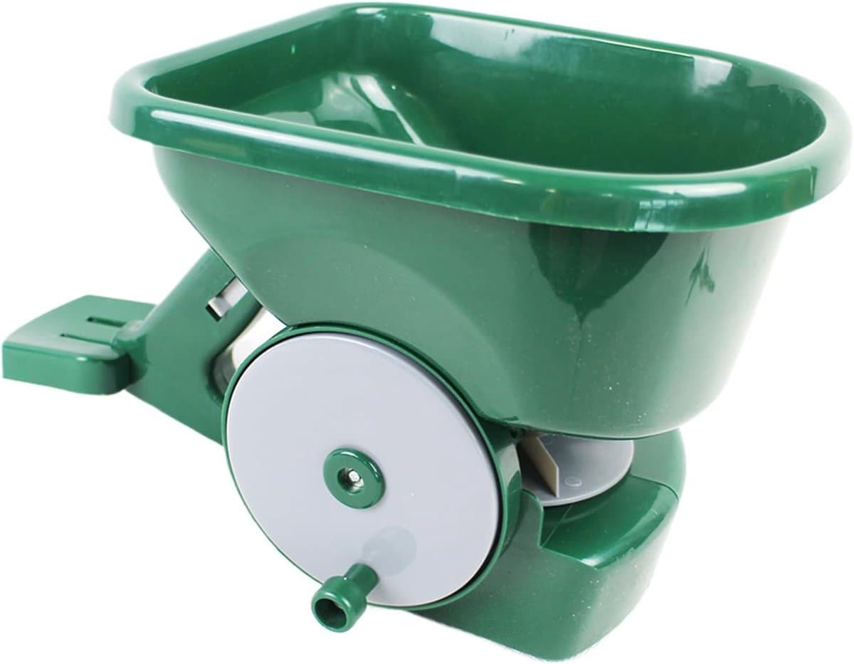 Grasstrooier - Zaaimachine Bemester - Gazon Onderhoud - Verstelbaar Handvat Slinger - 3 Liter - Groen — afbeelding 1