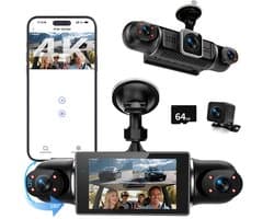 360° dashcam auto voor achter 4 kanalen dashcam auto camera FHD 4K + - ShopVlot