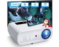 Beamer, Full HD 1080p, 15000 Lux, 5G WiFi Bluetooth, 4K ondersteund, thuisbioscoop, video, compatibel met thuis/outdoor, tv-stick, HDMI, USB, X-box, iOS/Android