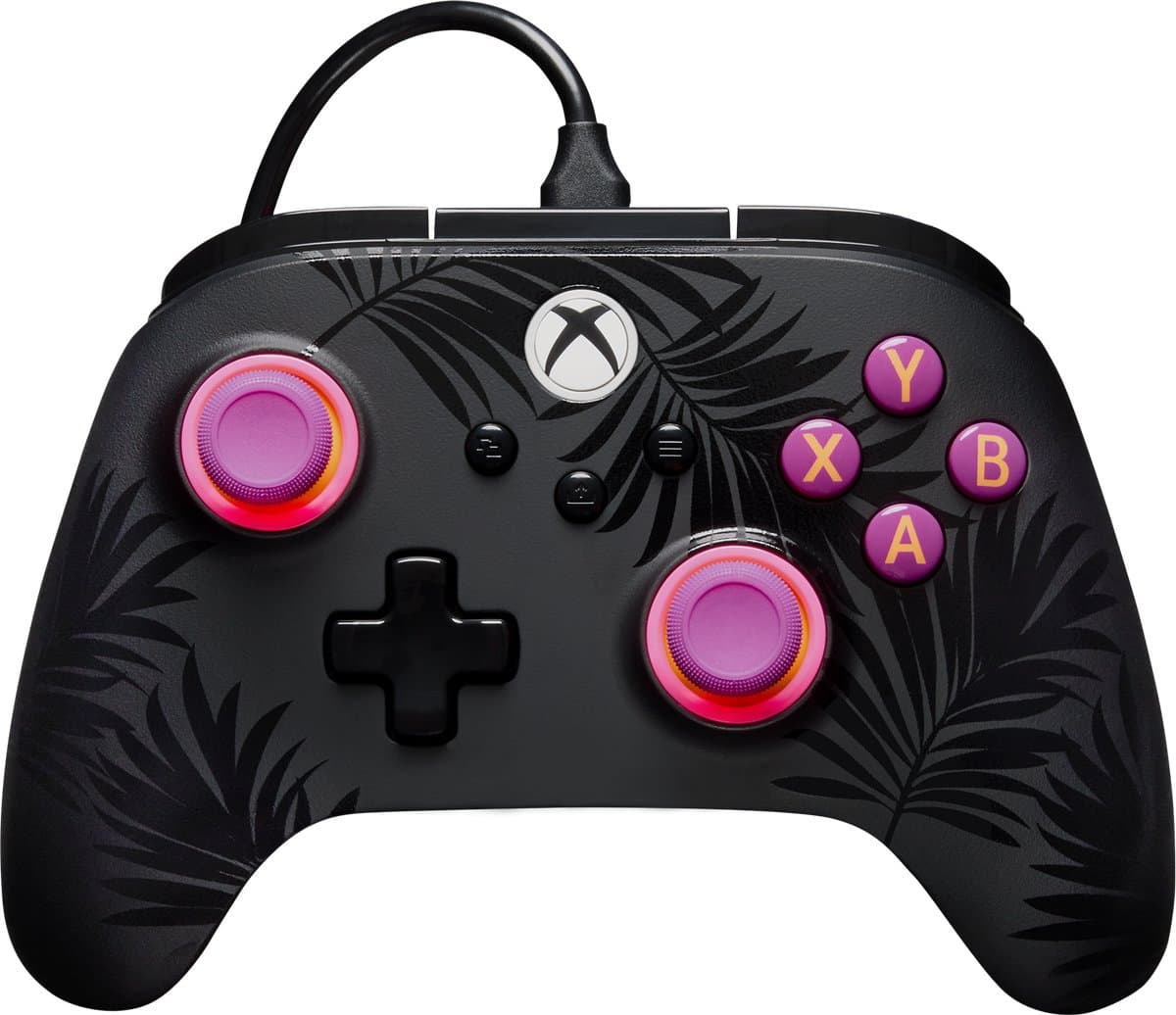 PowerA Advantage Plus bedrade controller voor Xbox Series X S - Palmbomen in maanlicht gamepad — afbeelding 1