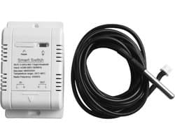 Slimme Temperatuur Schakelaar - Klimaat Controle - Thuis Automatisering - 433MHz Draadloze Controle - 20A met 2M draad - Wit