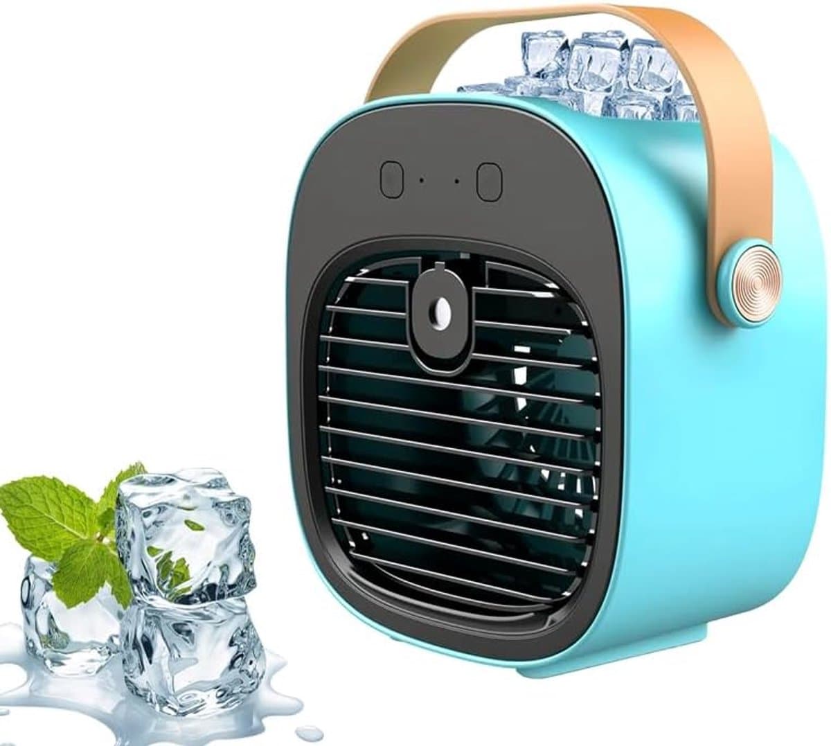 Mini airconditioner - Draagbare airconditioner - Draagbare airconditioner voor de slaapkamer - Draagbare airconditioner met ventilator - Oplaadbare persoonlijke luchtkoeler - Geschikt voor slaapkamer, reizen, kantoor, buiten en binnen - Blauw — afbeelding 1