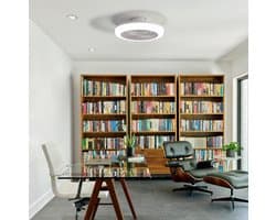 DESMIU Plafondventilator Met Verlichting 46 Cm - Dimbare Led En Reversibele Functie Met Afstandsbediening - Voor Slaapkamer En Woonkamer - Abs Wit