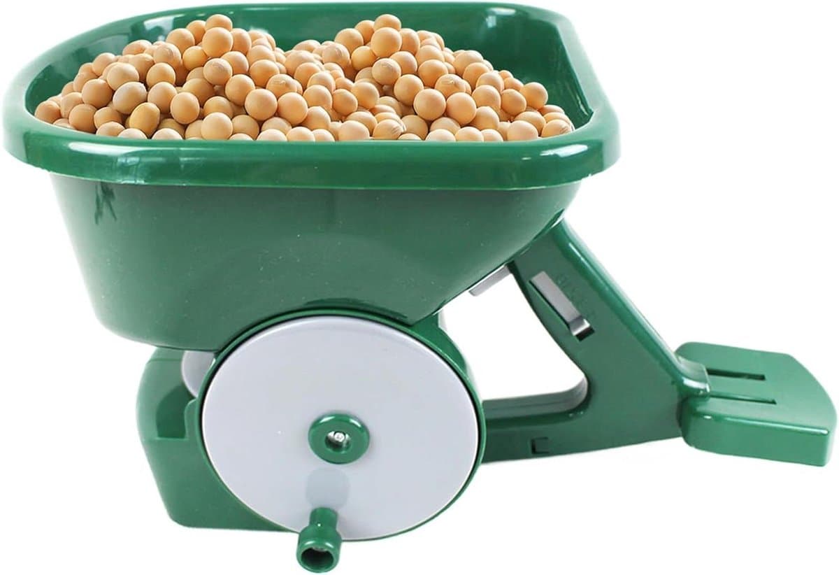 Hand Crank Seeder - Hand Spreader - Garden Onderhoud - 4-Level Density Adjustment - 3 Liter - Groen — afbeelding 1