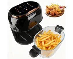 SnelShoppen - Airfryer 5L - 9-in-1 Heteluchtfriteuse met Glazen Mand en Touchscreen - Gezond Frituren, Grillen, Bakken, Roosteren - Ideaal voor Keuken