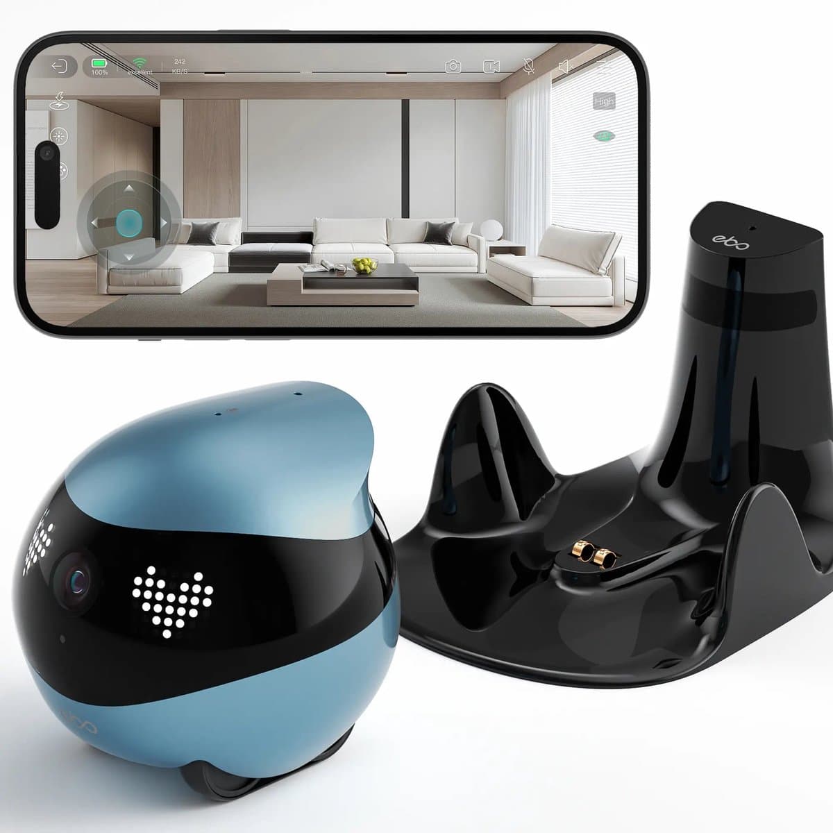 Enabot EBO Air 2 - Intelligente Volgrobot - 2K Ultra HD Camera - Speaker - Microfoon — afbeelding 1