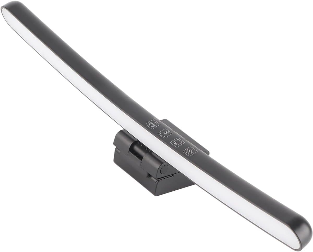 SnelShoppen - Computer Monitor Lamp met Touch Dimming, RGB Kleurverandering, Asymmetrische Optiek, LED Taakverlichting voor 15-22 Inch Curved Monitor — afbeelding 1