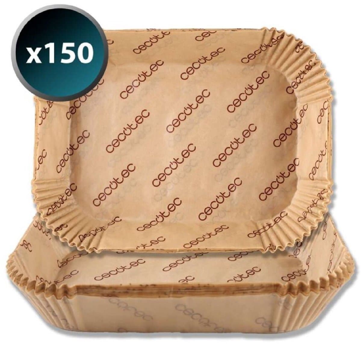 Papier voor luchtfriteuse Cecotec Cecofry TwinBucket 24 x 18 x 4,5 cm 150 Stuks — afbeelding 1