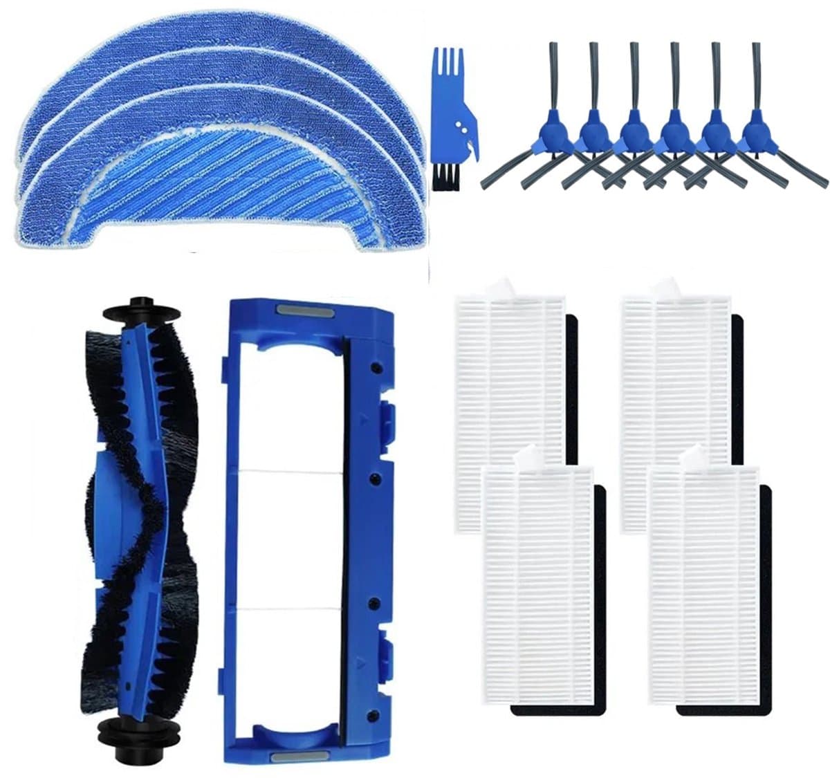 Reserveaccessoires en onderdelen - geschikt voor Cecotec Conga 1790 - 1090 - 990 - voor robotstofzuiger - VOOR Robotstofzuiger - Accessoireset - Vervangende - 16 stuks — afbeelding 1