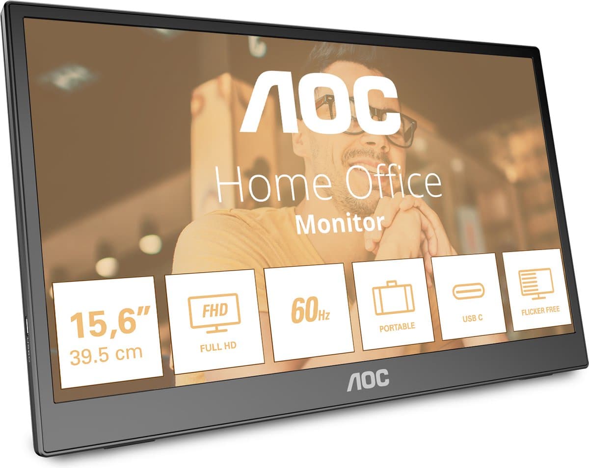 AOC T2 16T3EA - Full HD Monitor - 60hz - 15.6 inch — afbeelding 1