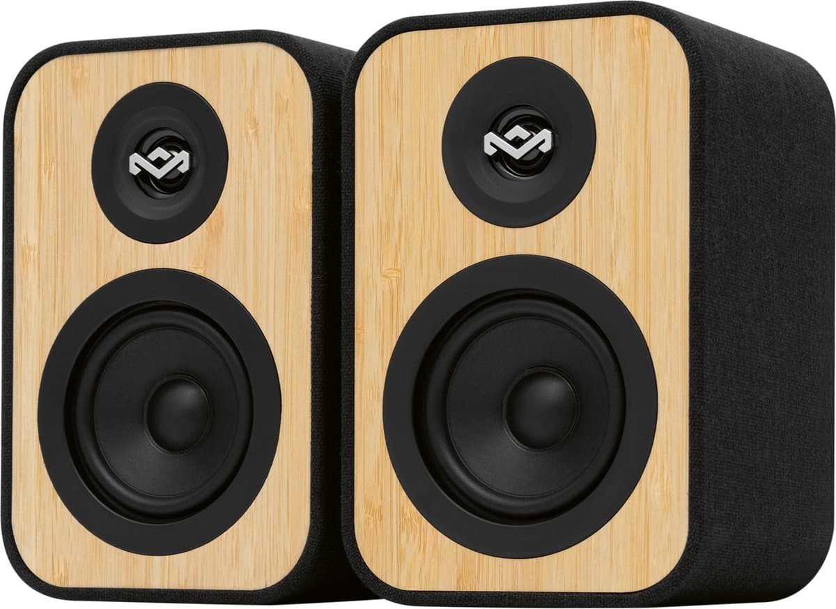 House of Marley Uplift Bluetooth Boekenplank Speakers - Hifi speakers - Stereo Set - Home Audio - Gemaakt van Duurzame Materialen - 16 Watt - Zwart — afbeelding 1
