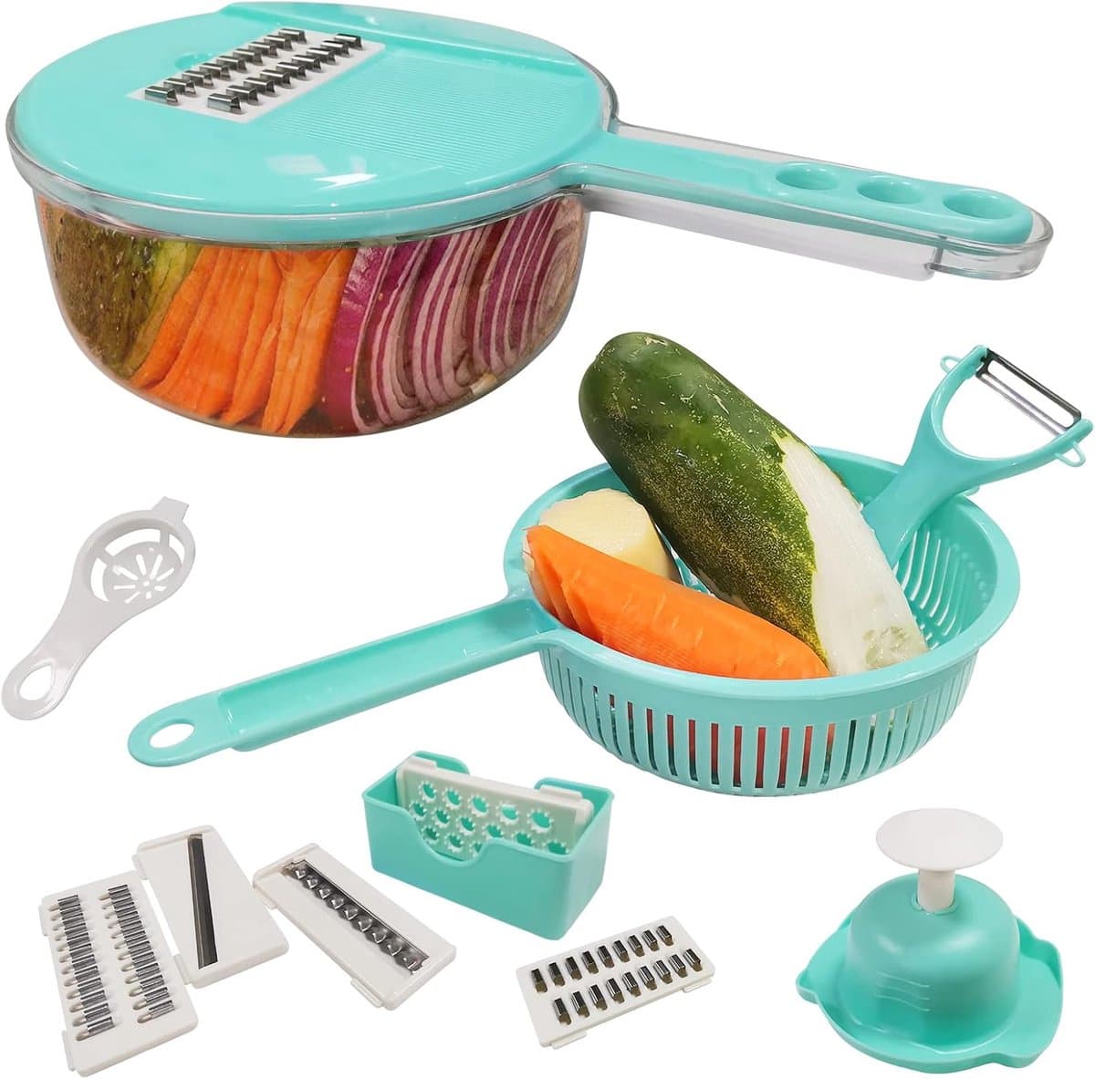 Plantaardige Chopper - Keuken Snijmachine - Snel Groenten Snijden - 5-in-1 Functionaliteit - 30x18x1 cm — afbeelding 1