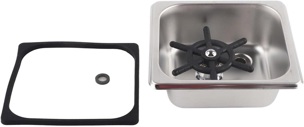 Glazenspoeler RVS - Kopjeswasser Bar - Snel Glazen Reinigen - Geen Stroom Nodig - 17.5 cm - Zwart — afbeelding 1