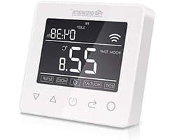 Slimme Thermostaat - Wifi Regelaar - Verwarming Instellen - Dubbele Temperatuur - Touchscreen Display - Wit
