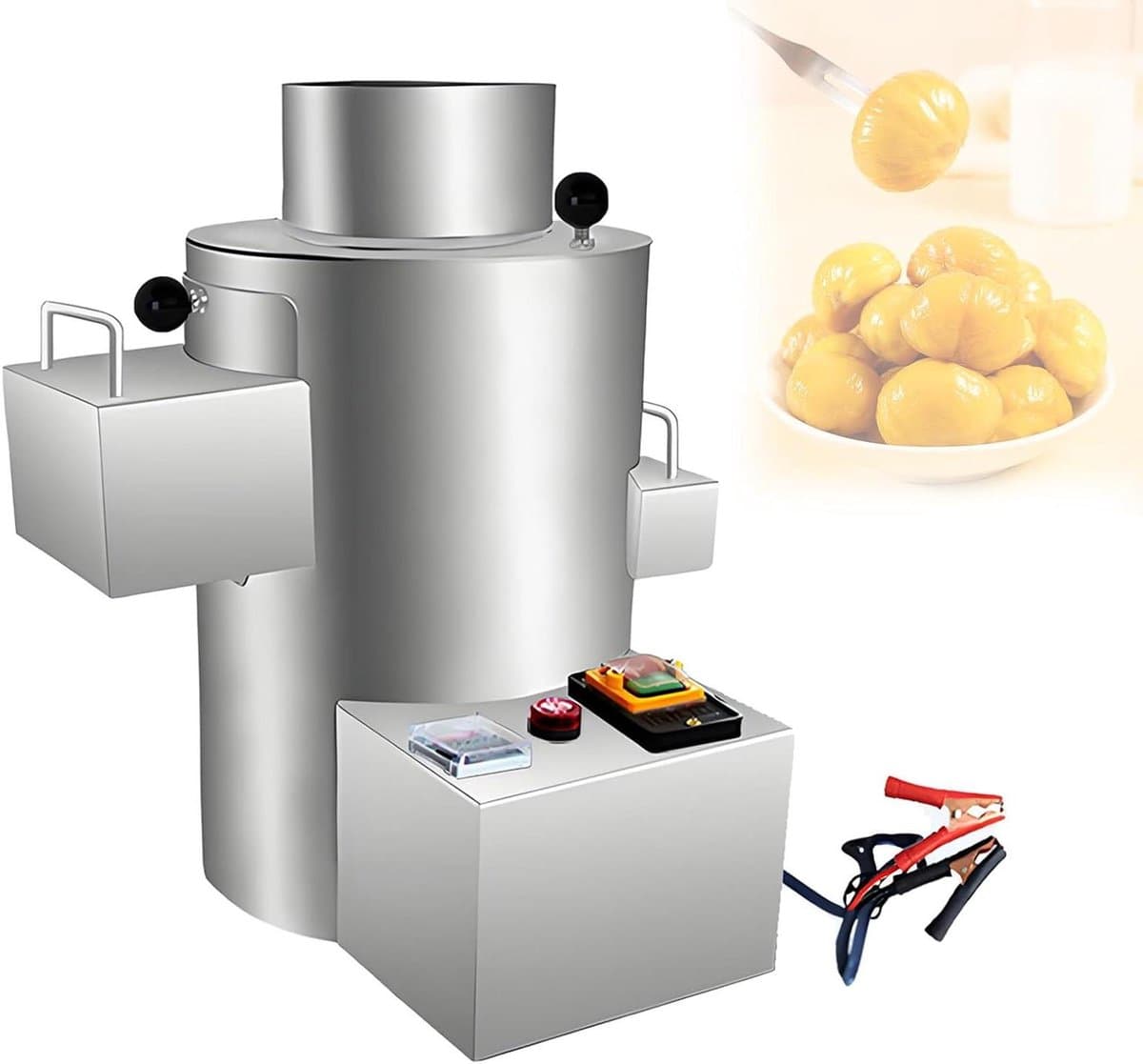 Automatische Kastanje Schiller - Keukenmachine - Snel Kastanjes Bereiden - Hoge Capaciteit 100 kg/u - 550W - Zilver — afbeelding 1