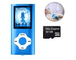 carmdering - MP3 / MP4 Speler - Bluetooth - USB - Shuffle - SD kaart tot 64GB - Voice recorder - Dictafoon - blauw