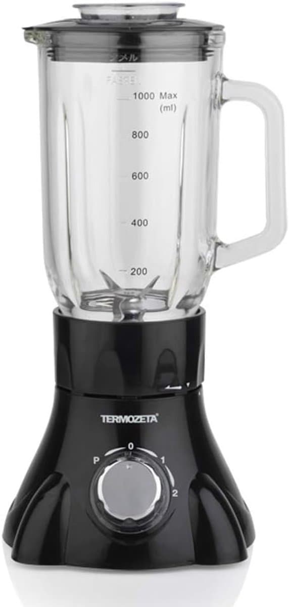 Keukenmachine - Mixer - Smoothies Maken - Glazen Kan - 1 Liter Capaciteit - Zwart — afbeelding 1