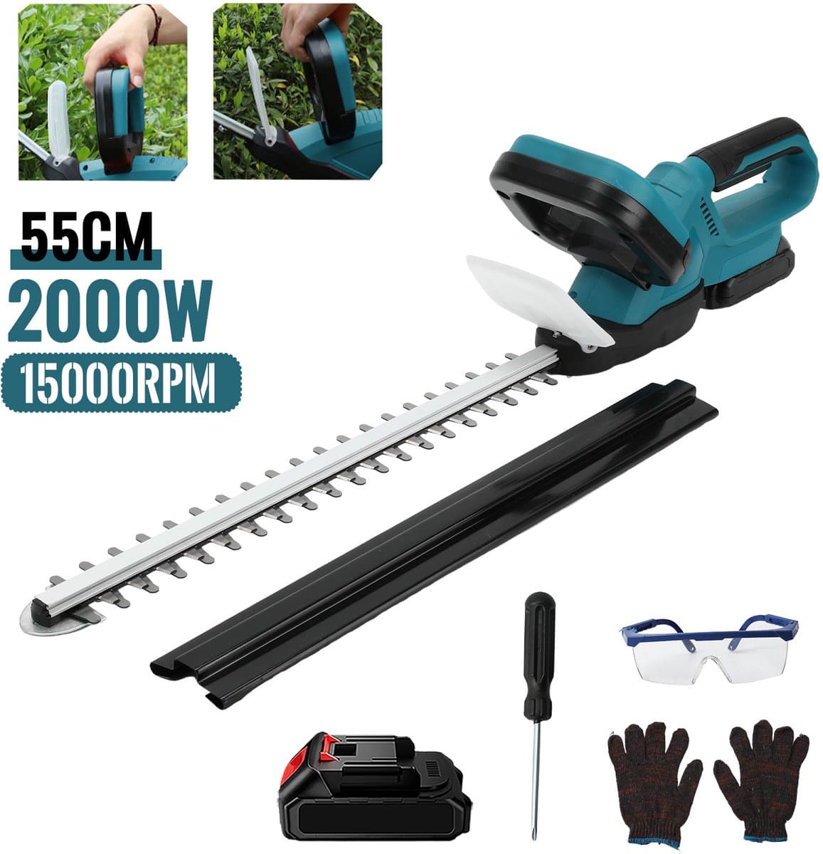 Elektrische Heggenschaar - 2000W - 15000 RPM - Tuin - Makita 18V Accu — afbeelding 1