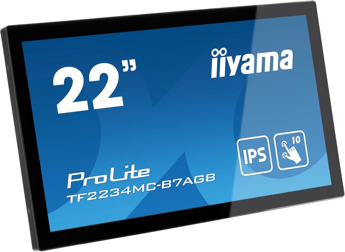 iiyama ProLite TF2234MC-B7AGB computermonitor met 10-punts touchscreen, open frame, ontspiegeld glas en hoge helderheid, 54,6 cm, Full HD, LED, zwart — afbeelding 1
