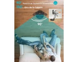 RFWR® Draagbare oscillerende tafel- en staande ventilator met afstandsbediening, opvouwbaar en USB-oplaadbaar, 4 snelheden