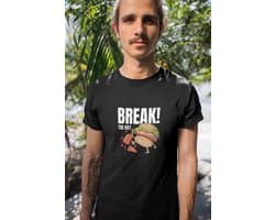 Shirt - Break the diet burger - Wurban Wear | Grappig shirt | Dieet | Unisex tshirt | Fast food | Airfryer | Sport | Verwenpakket | Wit & Zwart