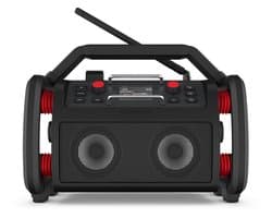 PerfectPro bouwplaatsradio ROCKRPO, DAB+ en FM-ontvangst, Bluetooth, geïntegreerde batterij, AUX, inclusief oplader en lithiumbatterij, IP65, RP2