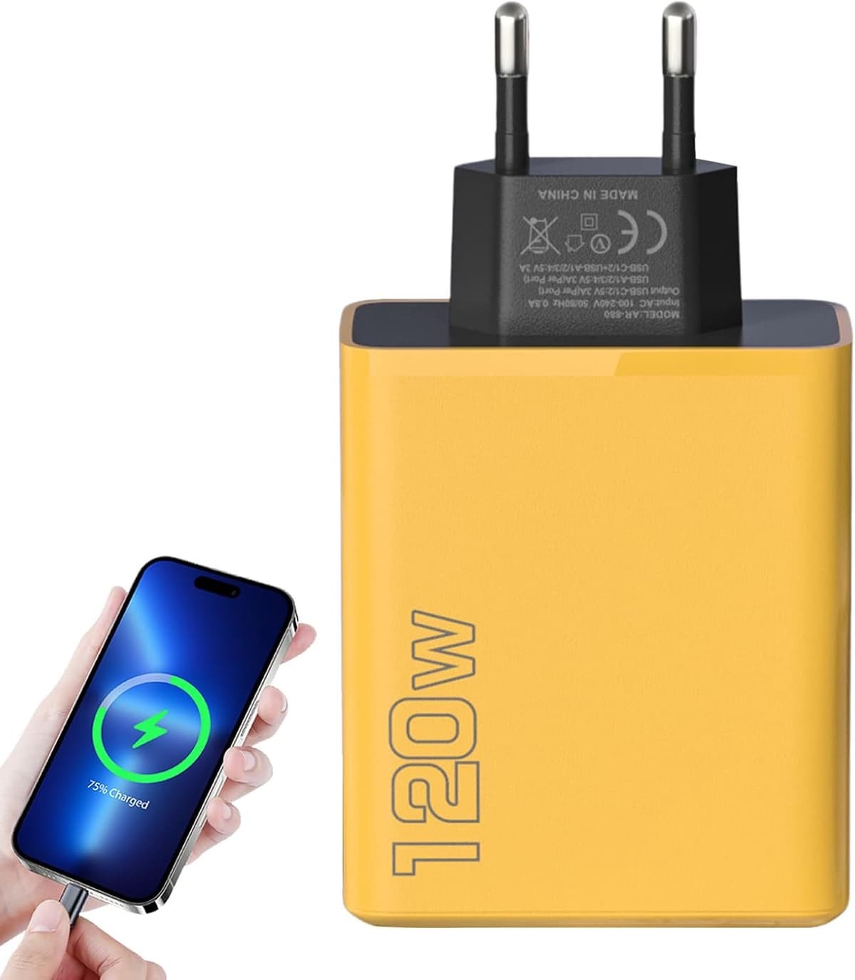Multi-poort snellaadlader, multipoort USB-oplaadadapter 120W — afbeelding 1