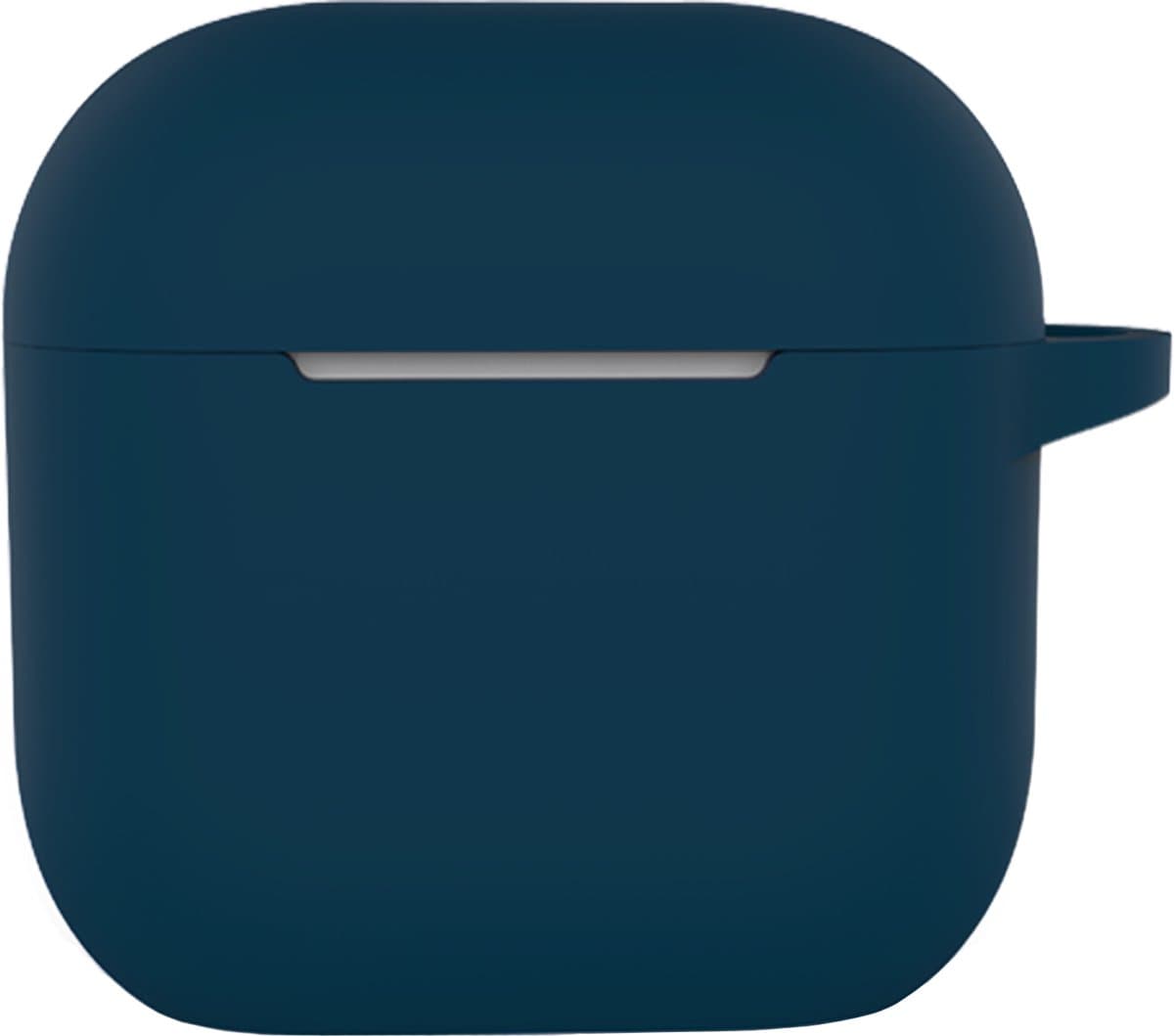 Hoesje - Geschikt voor Apple AirPods 5 - met Clip - Siliconen Hoes - Silicone Case Cover - Navy — afbeelding 1
