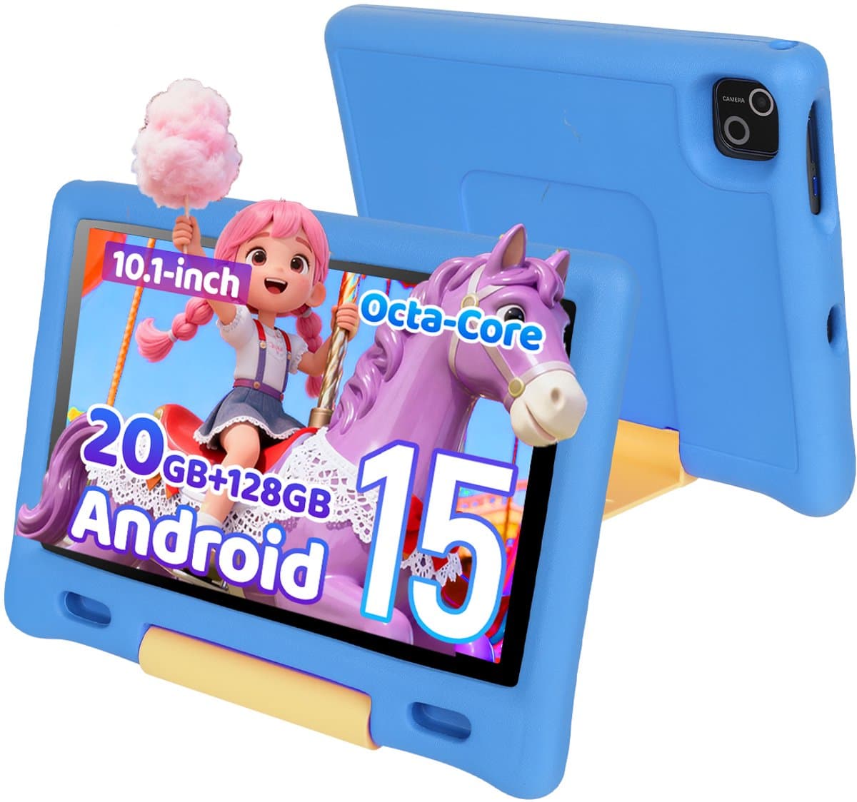 kotsren Tablet Kinderen - Android 15 kindertablet - 10.1 inch Kids tablet- 20(3+17)GB RAM/128GB ROM– 5000mAh - Blauw — afbeelding 1