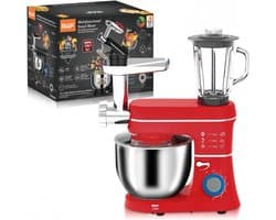 Keukenmachine Blender - Multifunctionele Mixer - Voedsel Bereiden - 5-in-1 Functionaliteit - 10L Kom Capaciteit - Rood