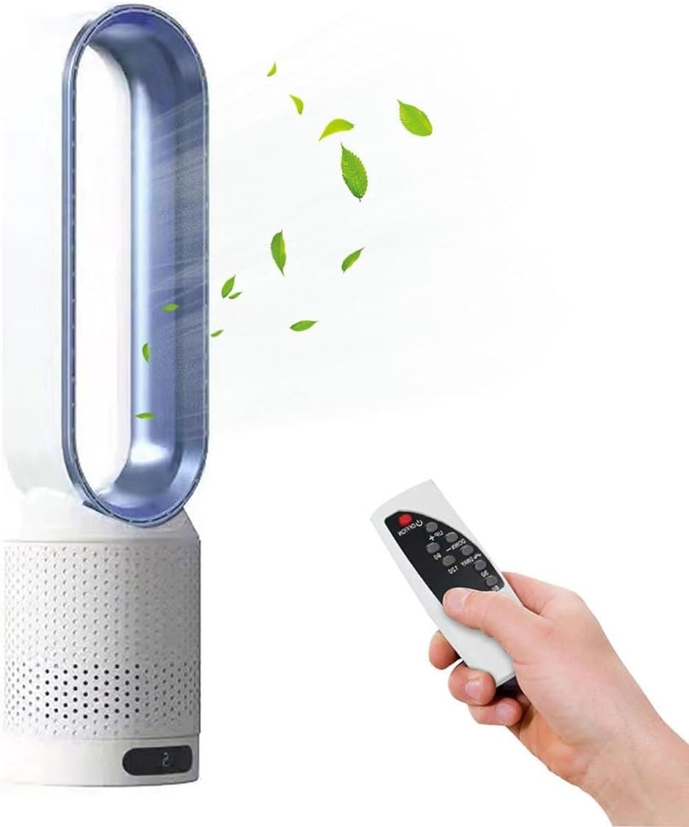 toren ventilator - luchtreinigers -Circulatie - Bladloze - Ventilator - Ultra-Stille - Slaapzaal - Bureau - Vloer -Elektrische - Toren -Zonder -Blad - Ventilator - Ventilator - blauw — afbeelding 1