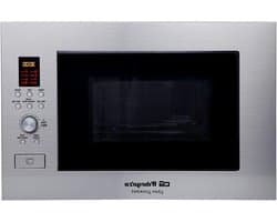 Inbouw Magnetron - Grillfunctie Oven - Snel Maaltijden Bereiden - Roestvrij Staal - 23 Liter - Zilverkleurig