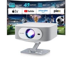 Draagbare Projector - Wit - Ondersteunt 4K Resolutie - Android 14.0 - Voor Thuis en Buiten