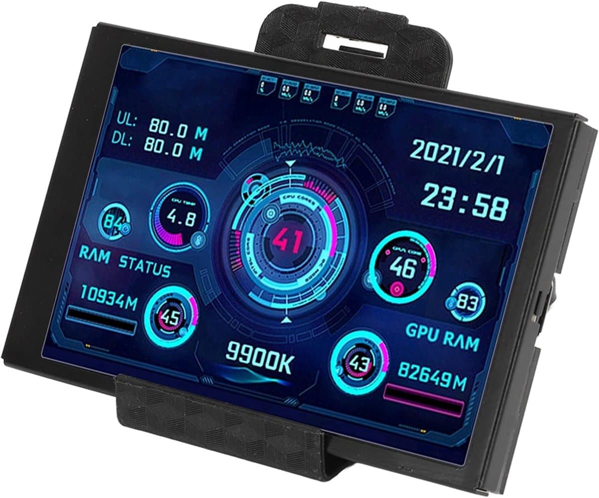 3,5-inch USB-minischerm - Temperatuurmonitor - Zwart - CPU RAM HDD-gegevensmonitor - Uniek secundair scherm voor pc — afbeelding 1