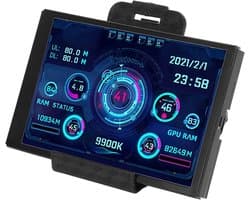 3,5-inch USB-minischerm - Temperatuurmonitor - Zwart - CPU RAM HDD-gegevensmonitor - Uniek secundair scherm voor pc