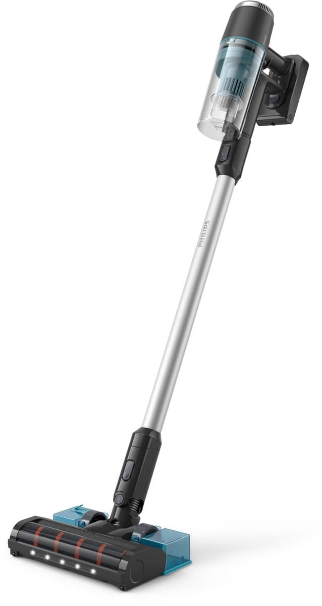 Philips Steelstofzuiger Met Dweilfunctie XC3131/01 - Draadloos - Zuigmond met LED verlichting - Zonder Zak - Handstofzuiger - Alle Vloertypen - Matzwart — afbeelding 1