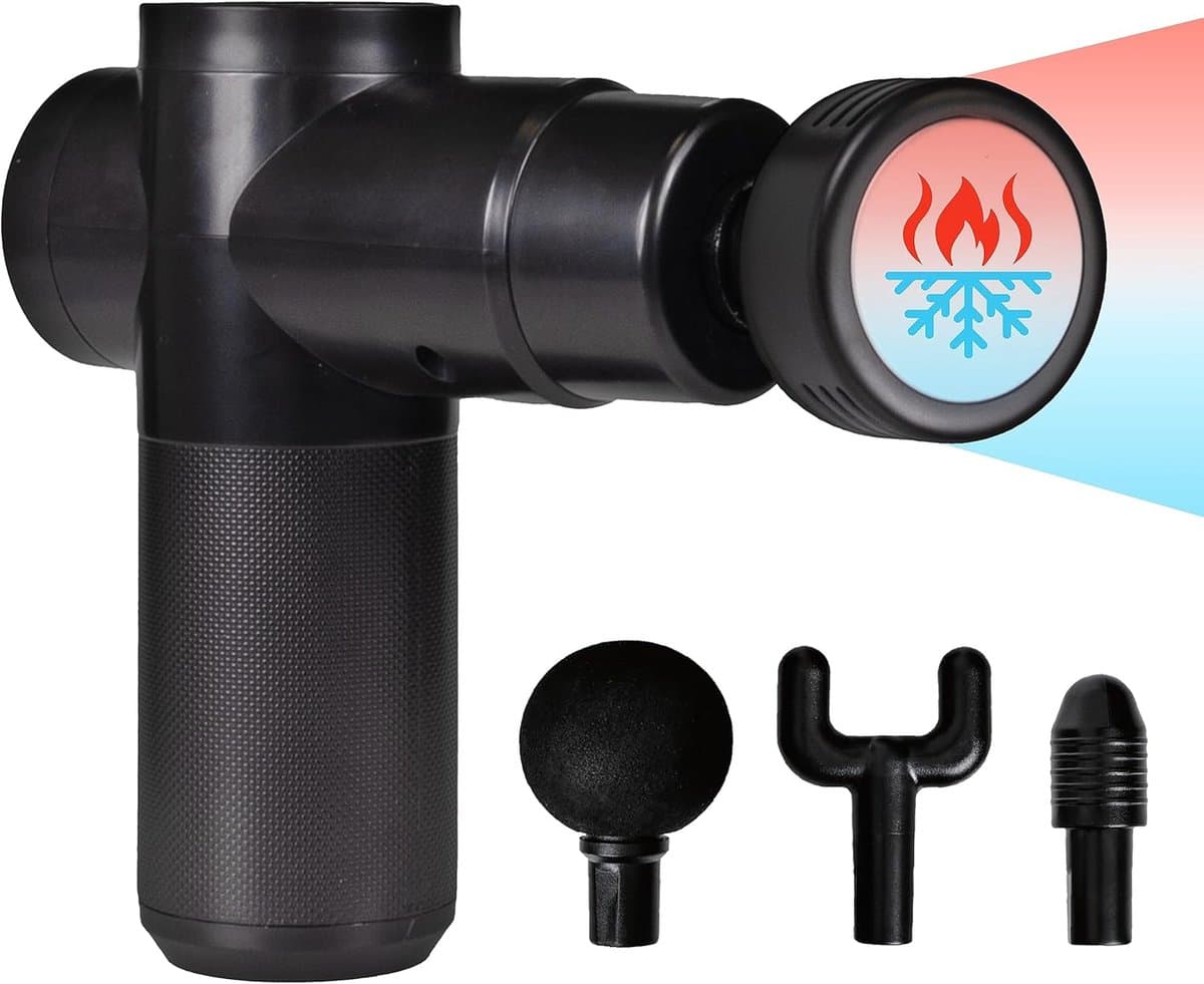 Massagepistool met Warmte- en Koudefunctie | Ontspanning voor spieren en herstel | Inclusief 4 massagekoppen — afbeelding 1