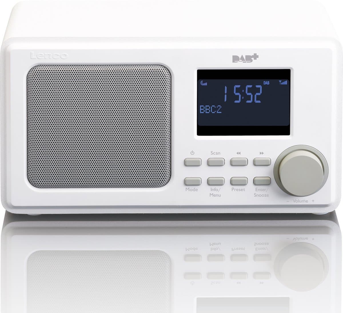 Lenco DAR-010WH radio met DAB+ tuner, FM tuner en timer functie — afbeelding 1