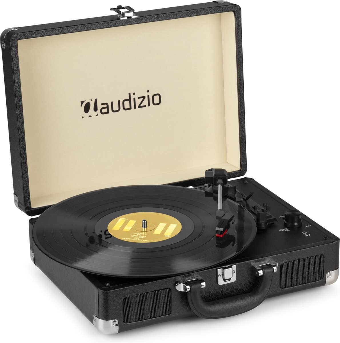Retro platenspeler met speakers - Audizio RP114BK - Model 2025 - met PC software - Zwart — afbeelding 1