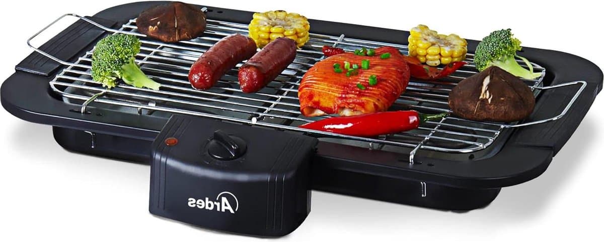 Draagbare Rookvrije Elektrische Barbecue 2200 W - Binnen- en Buitenbarbecue - Kleur Zwart Barbecue — afbeelding 1