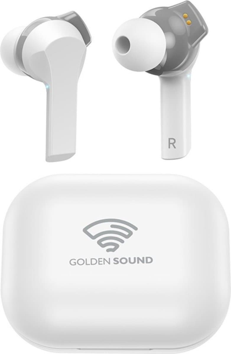 Golden Sound draadloze oordopjes - Bluetooth oordopjes - Sport oordopjes - Bluetooth Oortjes - Geschikt voor elke laptop en smartphone - Wit - Passive Noise cancelling — afbeelding 1