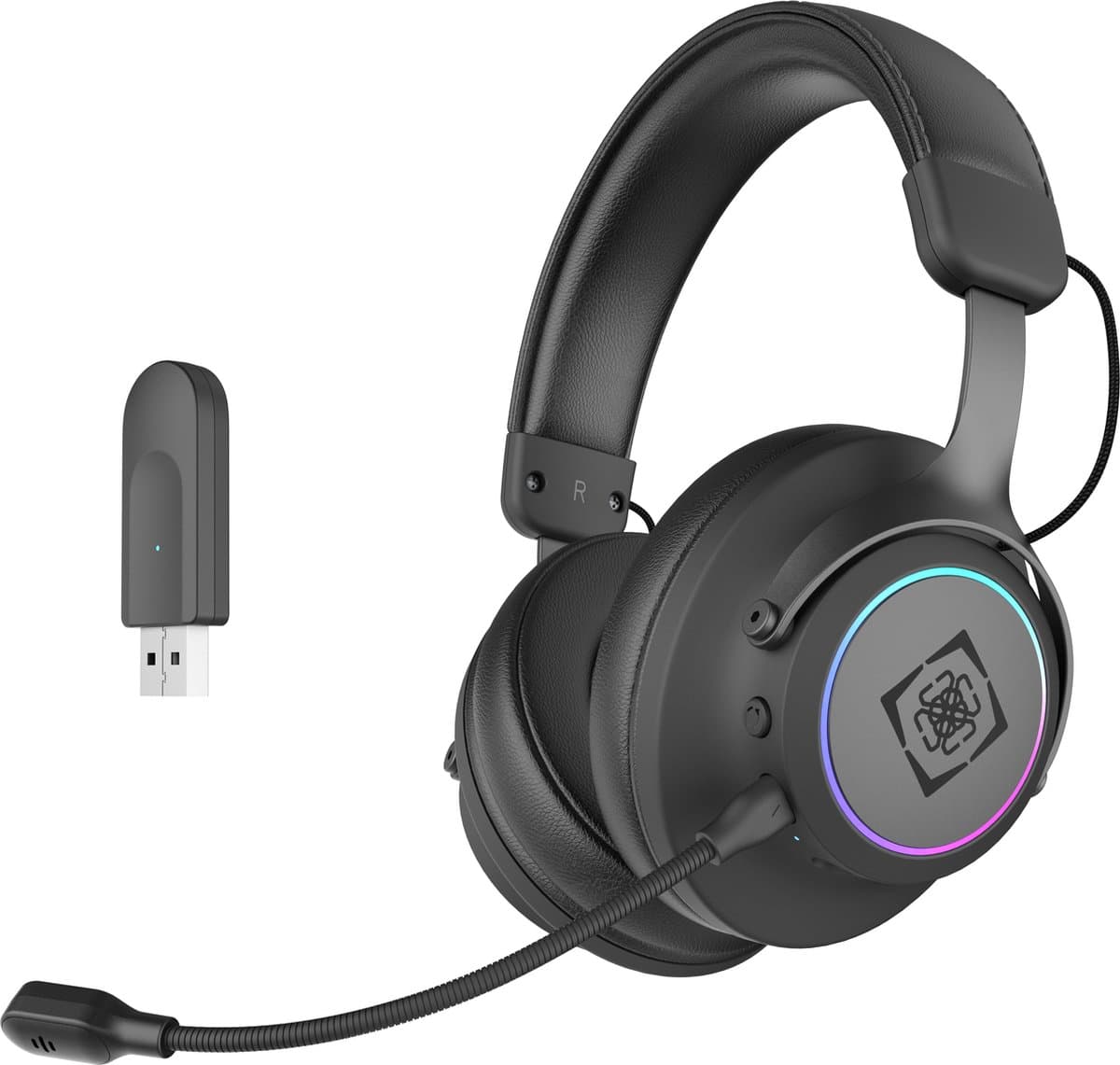Deltaco Gaming DH440 Draadloze USB Gaming Headset - 7.1 Surround Sound - RGB - Zwart — afbeelding 1