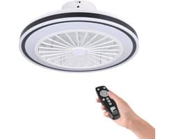 EGLO Almeria Plafondventilator met lamp - Ø 48 cm - 3 snelheden - Instelbaar wit licht - Dimbaar - AC longer life - Wit/Zwart — afbeelding 1
