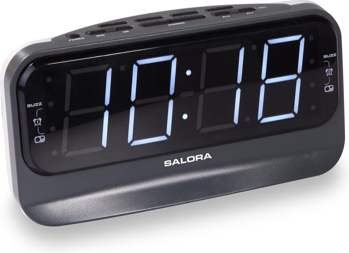 Salora CR616 Alarmklok met AM/FM Radio, Sleep- en Snoozefunctie — afbeelding 1