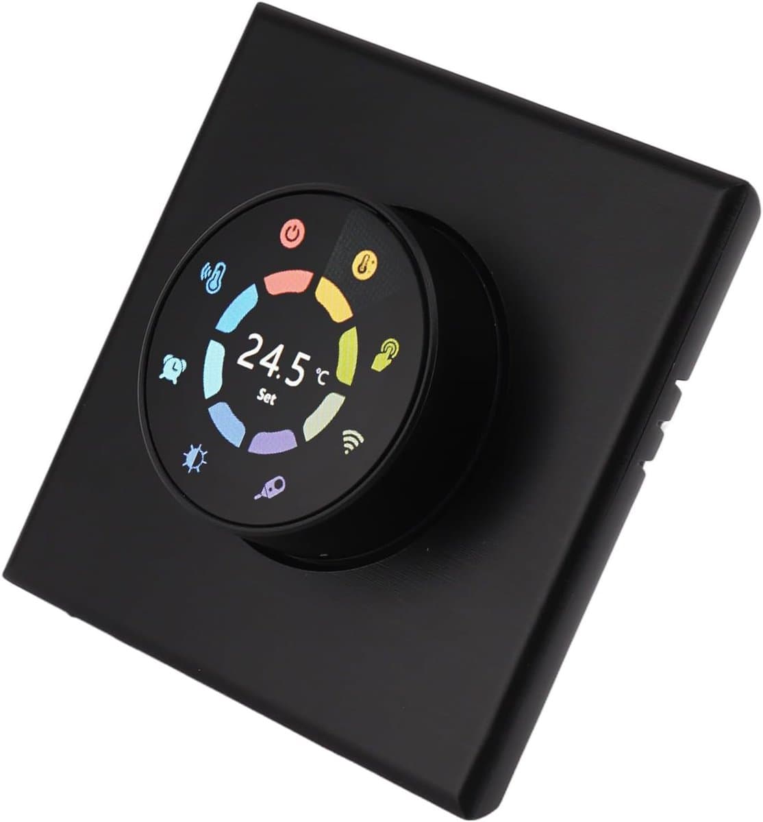 Slimme Thermostaat - Temperatuurregelaar WiFi - Vloerverwarming Instellen - Spraakbesturing APP Timer - 86mm Inbouwdoos - Zwart — afbeelding 1