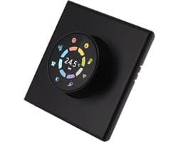 Slimme Thermostaat - Temperatuurregelaar WiFi - Vloerverwarming Instellen - Spraakbesturing APP Timer - 86mm Inbouwdoos - Zwart