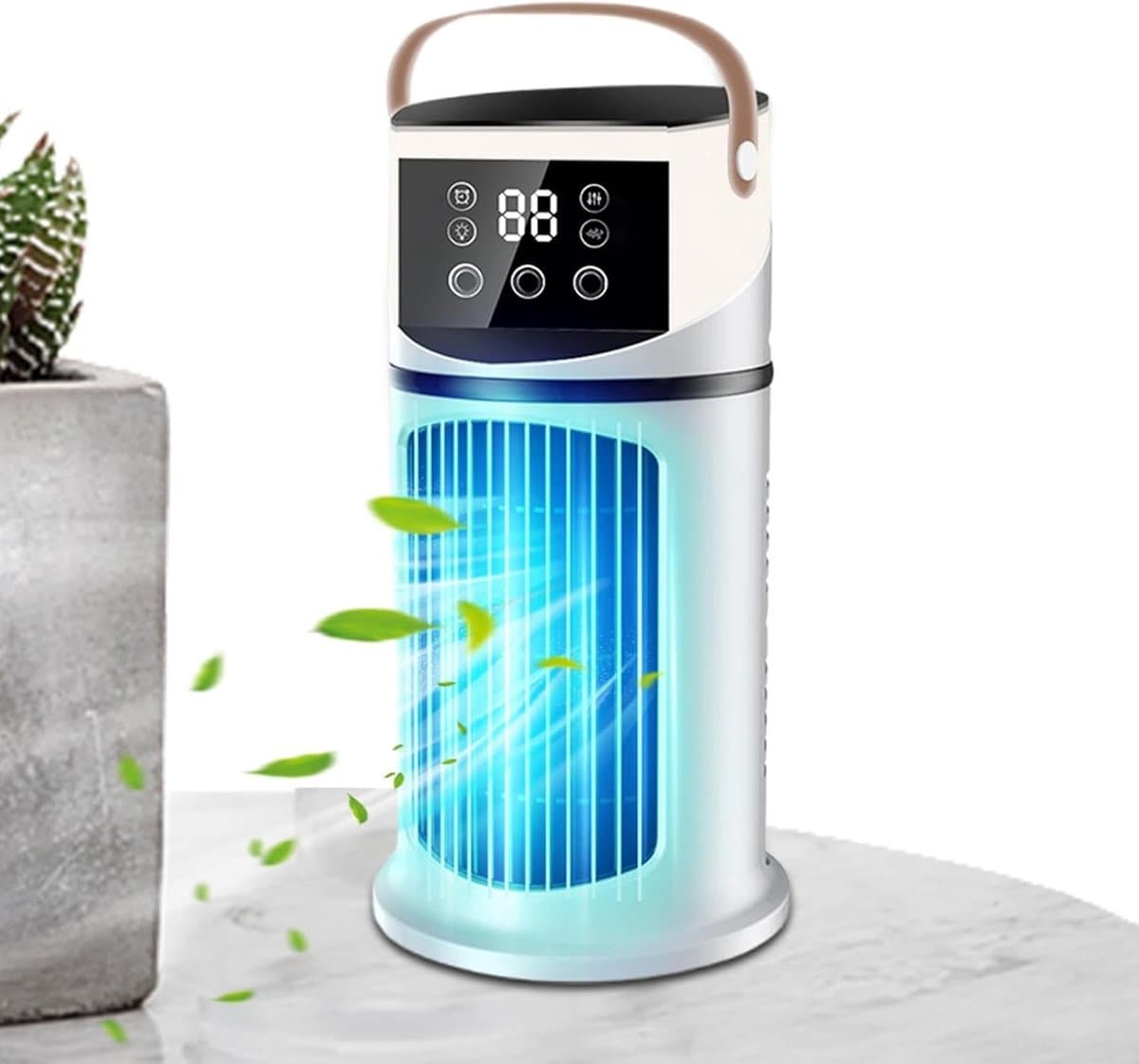 Draagbare Luchtkoeler - Persoonlijke Airco - Koelte Creëren - Met Led Nachtlampje - 640ml Reservoir - Meerkleurig — afbeelding 1