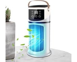 Draagbare Luchtkoeler - Persoonlijke Airco - Koelte Creëren - Met Led Nachtlampje - 640ml Reservoir - Meerkleurig