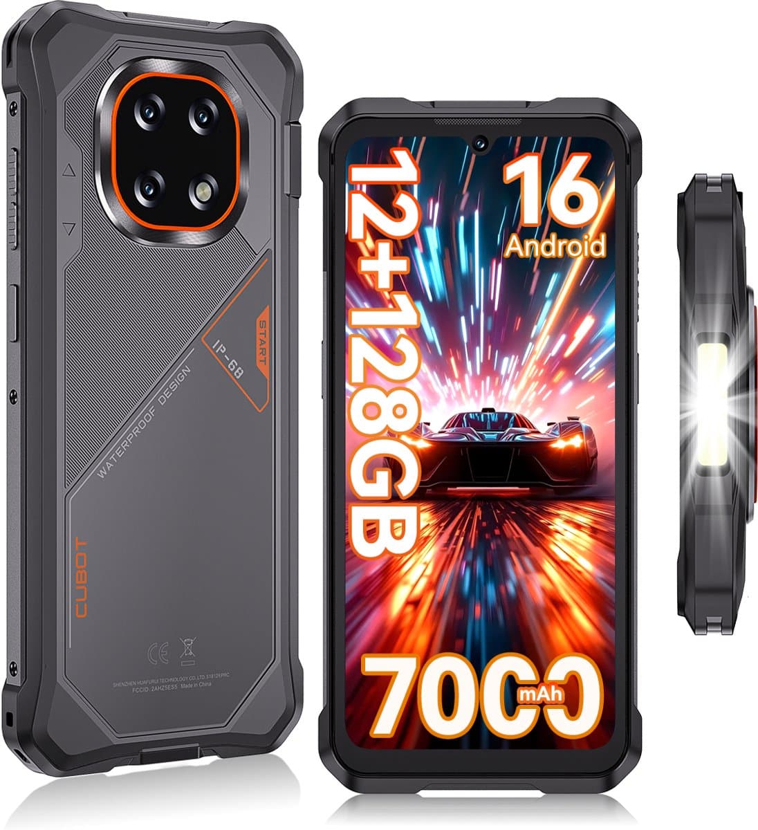 Robuuste Smartphone - CUBOT Kingkong ES 5 - 6,88" 120Hz - 12GB RAM - 128GB ROM - 7000 mAh 33W - Android 16 - 4G Dual SIM - IP68/IP69K - NFC - GPS - 2026 nieuw - Grijs — afbeelding 1