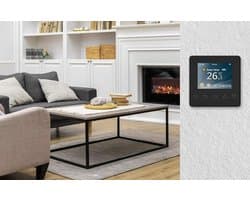 Draadloze thermostaat - Digitale kamerthermostaat - Verwarming regelen - Kleurendisplay - 16 A - Zwart